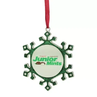 Northlight 3.25'' Green And Silver Snowflake 'junior Mints' Candy Logo Christmas Ornament In Multi
