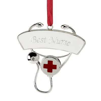 Northlight 3.25'' Silver-plated Best Nurse Stethoscope Christmas Ornament