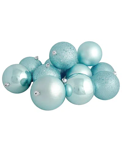 Northlight 32ct Baby Blue Shatterproof 4-finish Christmas Ball Ornaments