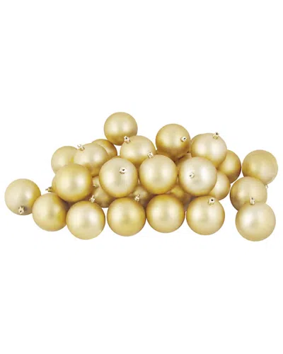 Northlight 32ct Champagne Gold Shatterproof Matte Christmas Ball Ornaments