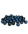 Northlight 32ct Sapphire Blue Shatterproof Shiny And Matte Christmas Ball Ornaments 3.25" 80mm In Blue