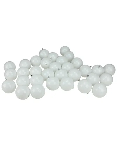 Northlight 32ct Shiny Winter White Shatterproof Christmas Ball Ornaments