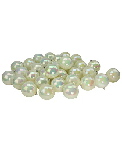 Northlight 32ct White Iridescent Shatterproof Shiny Christmas Ball Ornaments