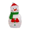 Northlight 32in Lighted 2d Chenille Snowman With Scarf Christmas Yard Art In White