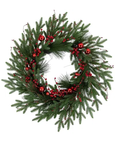 Northlight 32in Real Touch Berries & Pine Artificial Christmas Wreath In Multi