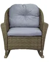 Northlight 34in Wicker Deep Seated Rocker Chair With Cushions