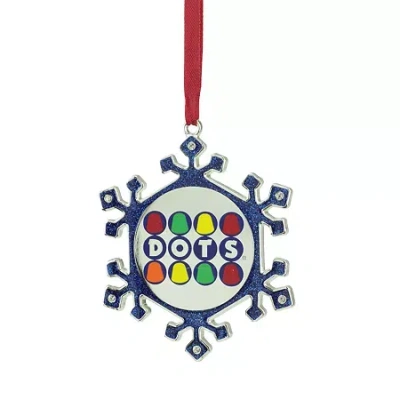 Northlight 3.5'' Blue And Silver Snowflake Dots Candy Logo Christmas Ornament In Multi