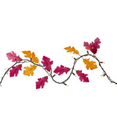 NORTHLIGHT NORTHLIGHT 35-COUNT FALL HARVEST LEAVES MINI LIGHT GARLAND SET, 8.75FT BROWN WIRE