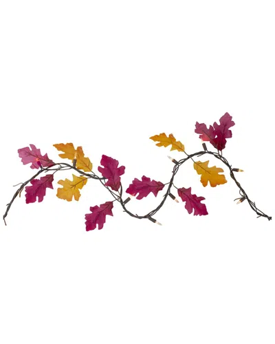 Northlight 35-count Fall Harvest Leaves Mini Light Garland Set  8.75ft Brown Wire In Red