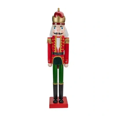 Northlight 35.5in Red And Green Velvet Wooden King Christmas Nutcracker In Multi