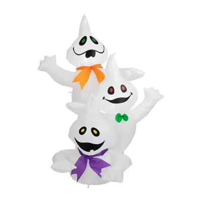 Northlight 3.5ft Prelit Spooky Town Ghost Trio Halloween Yard Art In Multi