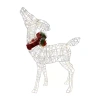 Northlight 35in Led Lighted Standing Reindeer With Bow Christmas Yard Art In White
