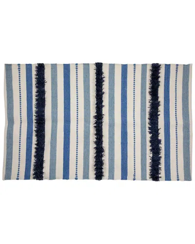 Northlight 3.5x2.25ft Striped Handloom Woven Outdoor Accent Throw Rug