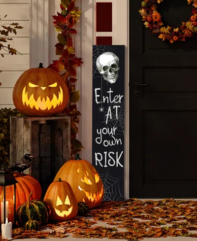 Northlight 36" Enter At Your Own Risk Wooden Halloween Porch Board Sign Decoration In Black