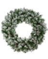 Northlight 36" Flocked Angel Pine With Pine Cones Artificial Christmas Wreath In Green