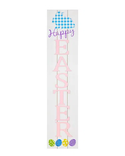 Northlight 36in Happy Easter Wooden Porch Sign In White