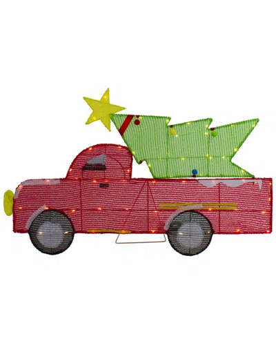 NORTHLIGHT NORTHLIGHT 36IN LED LIGHTED RED TRUCK WITH CHRISTMAS TREE OUTDOOR DISPLAY