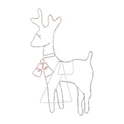 Northlight 36in Lighted Standing Reindeer Silhouette Decor Christmas Yard Art In White