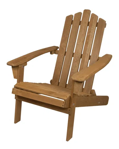 Northlight 36in Natural Stained Classic Folding Wood Adirondack Chair