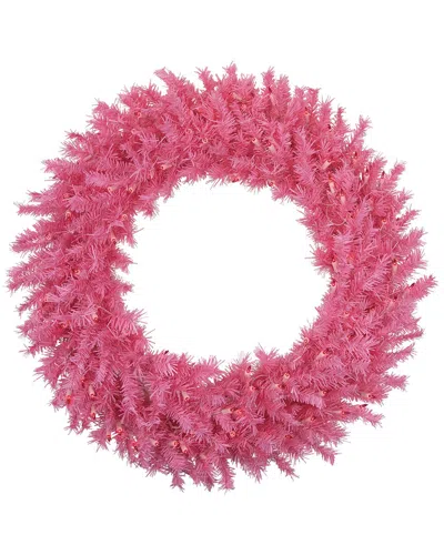 Northlight 36in Pre-lit Pink Spruce Artificial Christmas Wreath Pink Lights