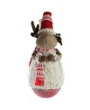 Northlight 37" Tumbling Melvin The Moose With Red Hat And Scarf Christmas Decoration In Brown