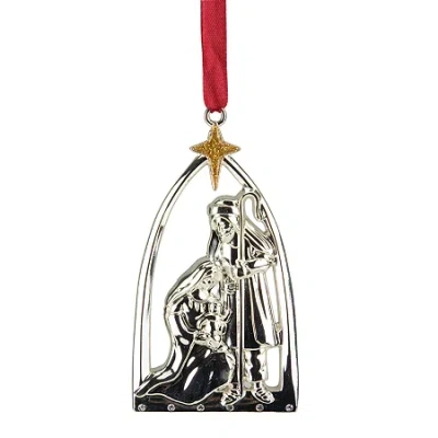 Northlight 3.75'' Silver-plated Nativity Scene Christmas Ornament With European Crystals