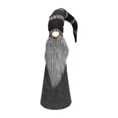 Northlight 37in Led Lighted Black And Gray Knit Christmas Christmas Gnome