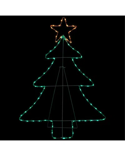 Northlight 38.5in Lighted Christmas Tree Silhouette Outdoor Christmas Display In White