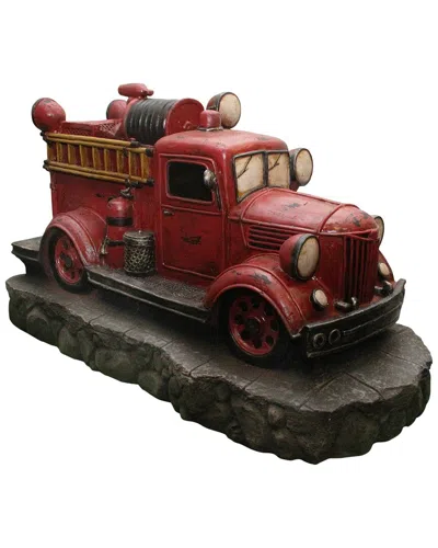 Northlight 38in Lighted Vintage Fire Truck Outdoor Patio Fountain In Red