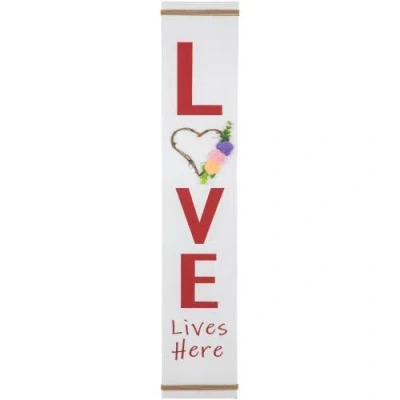 Northlight 39.25" "love Lives Here" Wooden Valentine's Day Porch Board Sign Decoration In White