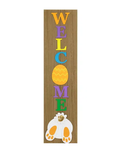 Northlight 39.25in Welcome Easter Bunny Porch Sign In Multicolor