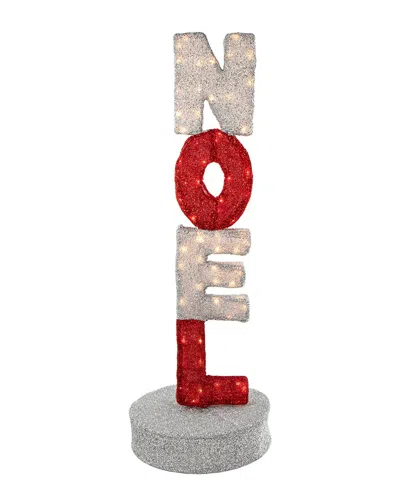 Northlight 39in Lighted Red & Silver Noel Outdoor Christmas Display