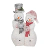 Northlight 39in Lighted Snowy Tinsel Snowman Couple Christmas Yard Art In Multi