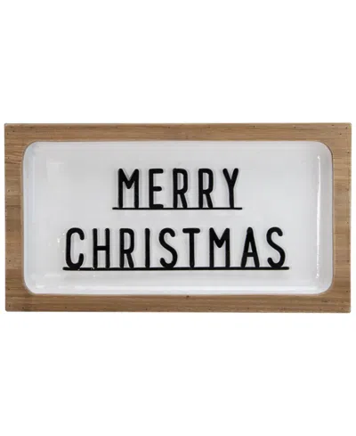 Northlight 3d Wooden "merry Christmas" Wall Or Tabletop Sign 13-inch In White