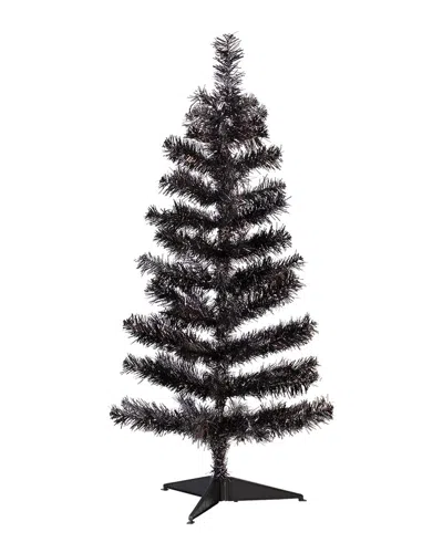 Northlight 3ft Artificial Tinsel Halloween Tree In Black