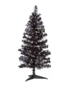 Northlight 3ft Pre-lit Artificial Tinsel Halloween Tree In Black
