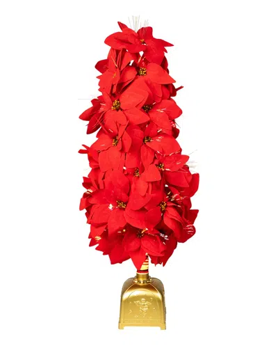 Northlight 3ft Pre-lit Fiber Optic Color Changing Red Poinsettia Christmas  Tree