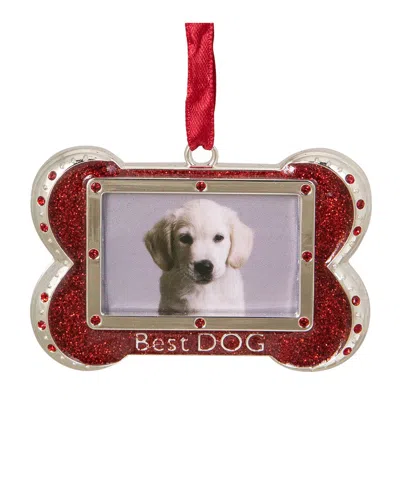 Northlight 3in Red And Silver-plated Best Dog Bone Christmas Ornament With  European Crystals
