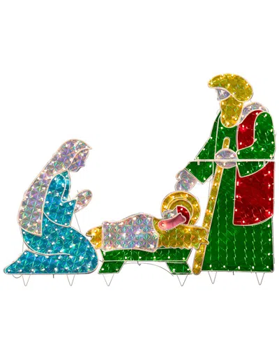 Northlight 3pc Lighted Holographic Christmas Nativity Set Outdoor Decoration In Multi