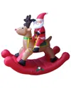Northlight 4' Airblown Inflatable Rocking Reindeer & Santa Lighted Christmas Yard Art Decor