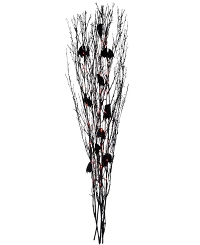 Northlight 4' Glittered Halloween Branch With Bats, Led Lights In Black