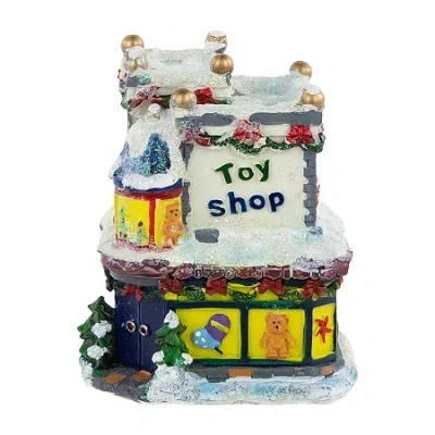 Northlight "4"" Glittered Snowy Toy Shop Building" Christmas Village In Multi