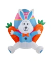Northlight 4' Inflatable Lighted Easter Rabbit With Carrots Outdoor Decoration In Orange