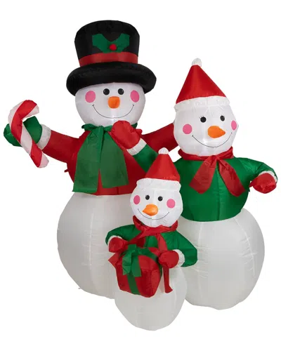 Northlight 4' Inflatable Snowman Family Lighted Christmas Yard Art Decoration
