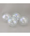 Northlight 4-piece Iridescent Glass Ball Christmas Ornament Set 4" 100mm In White