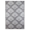 Northlight 4x6ft Fan Leaf Rectangular Outdoor Area Rug In Gray