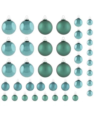 Northlight 40ct Green 2- Finish Multiple Size Glass Ball Christmas Ornaments