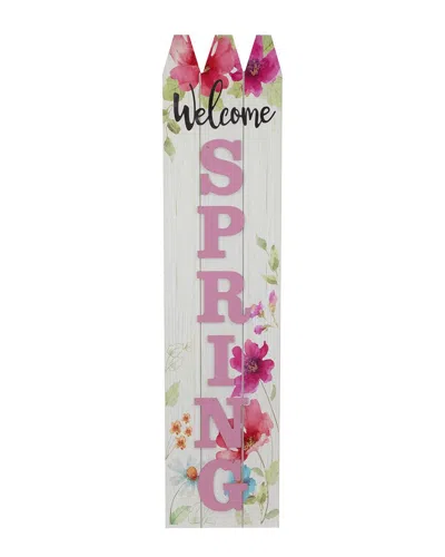 Northlight 40in Welcome Spring Outdoor Board Sign In Pink