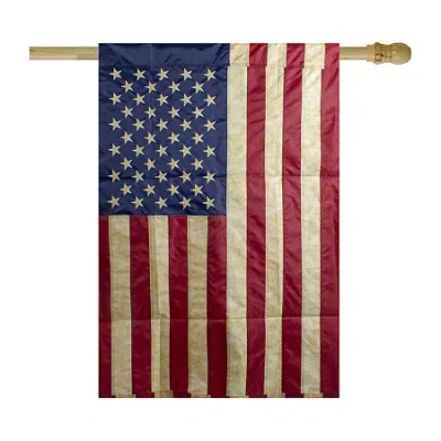 Northlight 40in X 28in Embroidered Tea-stained Usa Garden Flag In Red
