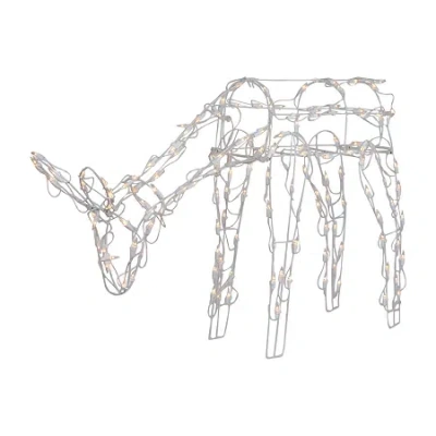 Northlight 42-inch Lighted White Feeding Reindeer Christmas Yard Art